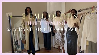 8 FALL OUTFIT IDEAS amp a rant about Goodwill [upl. by Eendyc920]