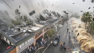 Massive destruction in the Philippines Typhoon Krathon blows away houses and cars wind 220 kmh [upl. by Khudari]