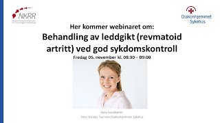 Webinar om Behandling av leddgikt revmatoid artritt ved god sykdomskontroll [upl. by Alithea]