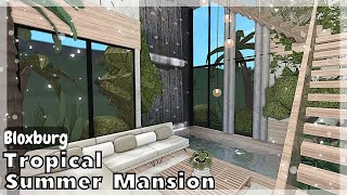 BLOXBURG Tropical Summer Mansion Speedbuild interior  full tour Roblox House Build [upl. by Arta]