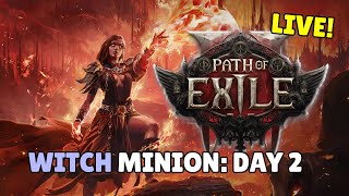 ✅ POE2 DAY 2 WITCH MINION BUILD CAMPAIGN [upl. by Meeharb]