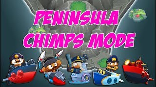 Bloons TD 6  Peninsula  CHIMPS Mode With Admiral Brickell Sub Commander and Emptive Strike 14 [upl. by Man]