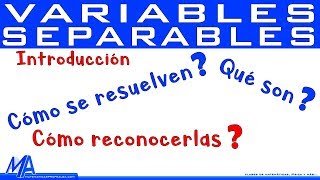 Ecuaciones diferenciales de variables separables  Introducción [upl. by Cornelle]