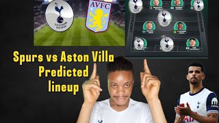 Tottenham Hotspurs vs Aston Villa Predicted Lineup [upl. by Alleen]