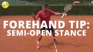 Tennis Forehand Tip SemiOpen Stance [upl. by Gereld]