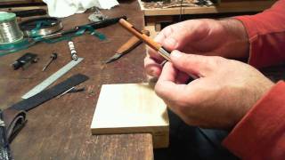 Installing a Grip on a Violin Bow Part 2 Leather Thumb Grip [upl. by Ennovad20]