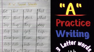 Practice Writing 3 Letters words with sound quotAquot Three letters words Written by Amber Kids Learning [upl. by Zavala767]