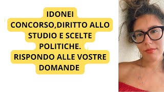 Graduatoria per IDONEI Ore diritto allo studio Rispondo alle vostre DOMANDE [upl. by Yanat]