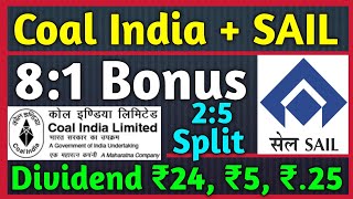 Coal India Dividend 🚨 SAIL • Stocks Declared High Dividend Bonus amp Split With Ex Dates [upl. by Ellebyam146]