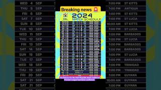 CPL Schedule 2024 CaribbeanPremierLeague CPL24Fixtures CPL24 CricketPlayedLouder cricket viral [upl. by Ruder]