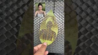 Leaf painting leaf carving leaf engraving machine shorts [upl. by Lemrej]