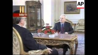 YUGOSLAVIA BELGRADE SLOBODAN MILOSEVIC INTERVIEW [upl. by Enniotna614]