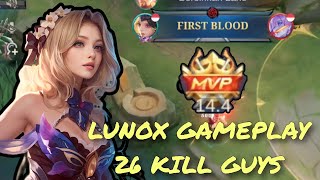 LUNOX GAMEPLAY SOLO 26 KILLS IS HERE  HOW TO PLAY LUNOX  LUNOX LEGEND SKIN  LUNOX MOBILE LEGENDS [upl. by Bord]