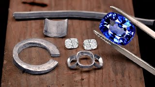 Making a HUGE 5 Carat Sapphire Ring by Hand – STUNNING [upl. by Ingeborg]