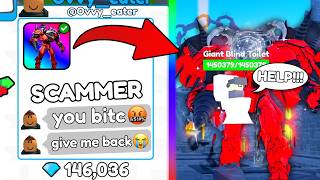 🤣 I SCAMMED a SCAMMER and got DRILLDRAGON and GEMS 💀 ENDLESS and TRADES  Toilet Tower Defense [upl. by Lindahl89]