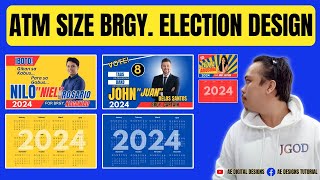 ATM SIZE CALENDAR 2024 BRGY ELECTION CAMPAIGN POSTER DESIGN  CANVA TEMPLATE [upl. by Aznarepse778]