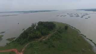 DJI Isaan from Above Thepsuda Bridge Lam Pao Reservoir Sahatsakhan Kalasin Thailand [upl. by Tiduj597]