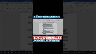 cómo ordenar tus referencias en word [upl. by Lesig]