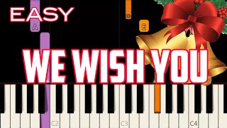 WE WISH YOU A MERRY CHRISTMAS  LYRICS   CHRISTMAS SONG  EASY PIANO [upl. by Treborsemaj453]