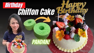 Classic Pandan Chiffon Cake Recipe  How to Make Birthday Cake [upl. by Yaron396]