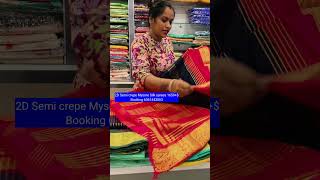 2D Semi crepe Mysore Silk sarees 1650Booking 6361443063 [upl. by Enelam741]