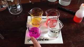 Methyl Orange and Phenolpthalein Colours in Acid and Alkali with End Points ALevel Chemistry Prac [upl. by Maisel431]