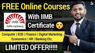 ✅ IIMB Announced Free Courses 2024  Free Online Courses  Swayam Free Courses With Certificate [upl. by Kcirrez]