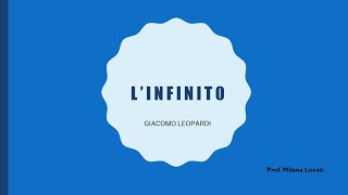 L infinito di G Leopardi prima parte [upl. by Casi778]