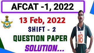 AFCAT 1 2022 Analysis  13 Feb 2022 Shift 2 Question Paper Solution   PYQ  Education Circuit [upl. by Chor]