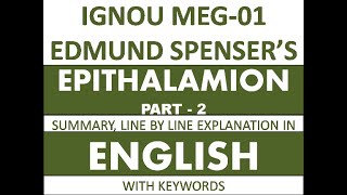 Edmund Spensers Epithalamion Part 23 Line by Line Explanation with Recitation amp Keywords in ENG [upl. by Llarret]