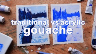 painting with gouache  traditional vs acryla gouache [upl. by Cahn561]