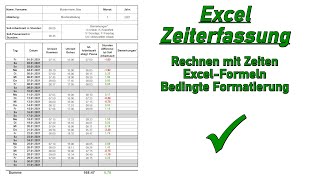 ZeiterfassungStundenzettelArbeitsnachweis in Excel  FREE DOWNLOAD [upl. by Pernick]