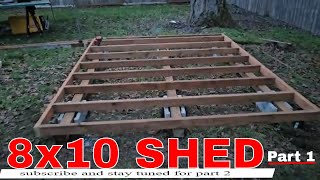 10ft x 8ft Shed Floor Foundation Using 2x4 pt Joist [upl. by Einnoj]