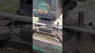 Flattening and punching of galvanized pipes [upl. by Airamzul513]