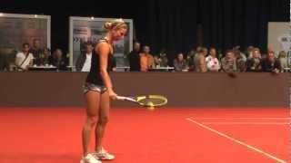 Sesil Karatantcheva service game vs Zuzana Luknarova  Porsche Tennis Grand Prix 2012 [upl. by Marchal318]