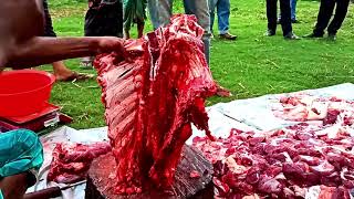 NonStop Fastest Meat Cuts In A Village Meat Market Traditional Butcher Beef Cutting Skills [upl. by Suivatnom]