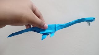 Origami Elasmosaurus full tutorial [upl. by Arvonio]