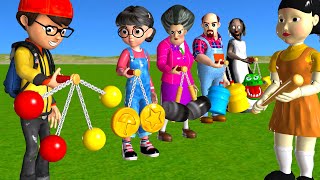 Scary Teacher 3D vs Squid Game Clackers Level Max 5 Times Challenge Miss T vs Nick and Tani Winning [upl. by Bernhard]