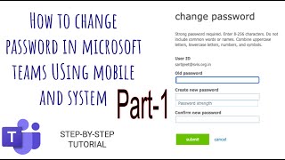 How to change password in Microsoft TeamsOffice using Mobile and System by portalofficecom [upl. by Arun]