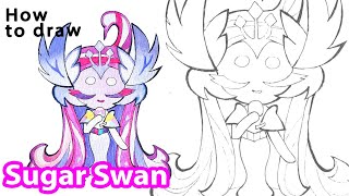 How to draw Sugar Swan Cookie from Cookie Run Game [upl. by Ahseirej]