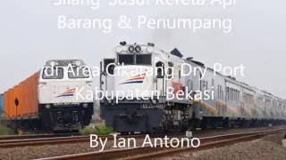 Kereta Api Kompilasi Silang  Susul KA Barang amp Penumpang di Cikarang Dry Port [upl. by Harimas]