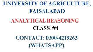 UAF MPhil amp PhD Test Preparation Class 4  UAF MPhil and PhD Admissions  Analytical reasoning [upl. by Yde]