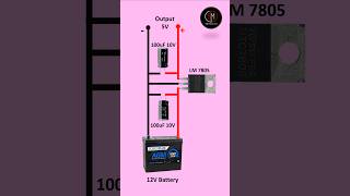 12V to 5V DC Converter Circuit  Voltage Regulator 7805 shorts electronic diy [upl. by Edme]