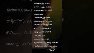 Nenjinullilaake Manju Peyyum Pole  WhatsApp Status  Lyrical Video [upl. by Akenahs]