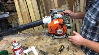 Carb work on a Stihl bg 55 leaf blower [upl. by Cutlip671]