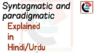 Syntagmatic and paradigmatic in Hindi Urdu [upl. by Ativet]