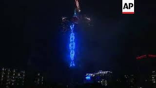 Fireworks from Taipei 101 Tower to mark the start of New Year [upl. by Eilujna759]