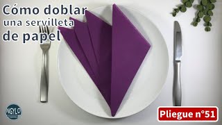 Cómo doblar una servilleta de papel con 4 pliegues  Decorar la mesa [upl. by Ane]