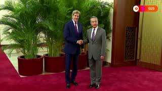 US climate envoy Kerry meets Chinas top diplomat Wang Yi [upl. by Pandich290]