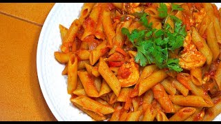 🔵 Chicken Tomato Pasta Pinoy Style  Tagalog Videos  Filipino Food [upl. by Ollehcram207]